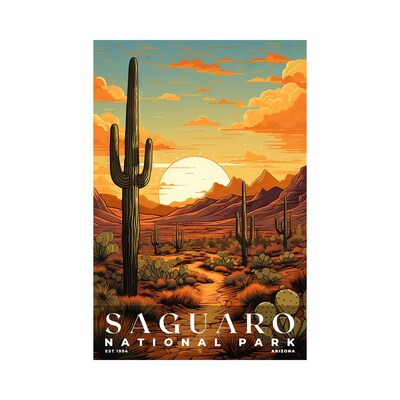 Saguaro National Park Poster, Travel Art, Office Poster, Home Decor | S7 - image1